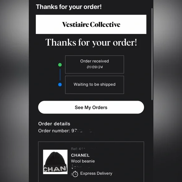 Chanel Beanie | Black and Grey - Picture 8 of 8